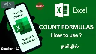 COUNTA, COUNTIF, COUNTIFS Formulas usages - Advanced Excel in Tamil - 2024