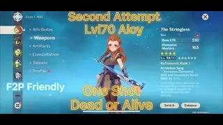 Genshin Impact I One shot Lvl70.1 Aloy Second Attempt Dead or Alive? F2P Friendly