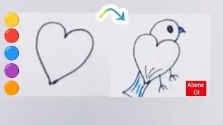 kalpten kuş çizimi eğlenceli çizimler sevimli çizimler
