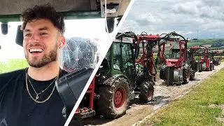Entlauben in KOLONNE 🚜🍃🍇