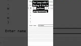 For Loop f-String & List in Python Programming! 