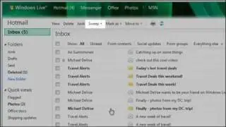 Hotmail: Sweep unwanted mail out