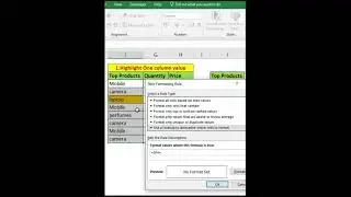 ☺☺HIGHLIGHT ONE COLUMN VALUE IN EXCEL /CONDITIONAL FORMATTING IN EXCEL