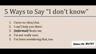 5 Way to say 