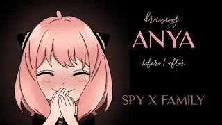 Anya Forger (SpyxFamily) Illustration on Infinite Painter app| Before/After #shorts #anime #anya