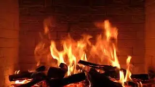 Şömine ateşinde odun yanma sesi  Full HD
