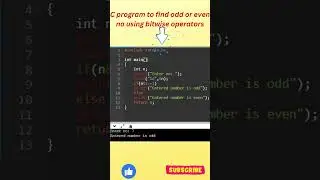 C program to find odd or even no using bitwise operators // C Programming