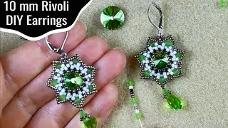 10mm Rivoli Earrings - Step-By-Step Peyote Bezzel Tutorial