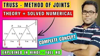 Truss method of Joints | Theory and Solved Numerical | #truss #methodofjoints #trusses