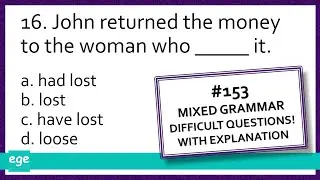 English Grammar Exercises #153 | Grammar Quiz English Test Hard With Explanation #grammarpractice