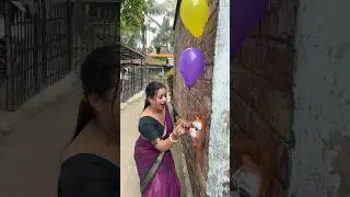 Lam no bong bay nhan qua bat ngol burst balloons 🎈to receive surprise gift 😱..?#shortvideo #funny