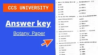 Ccs university answer key bsc 3 year botany | answer key ccs university 2021