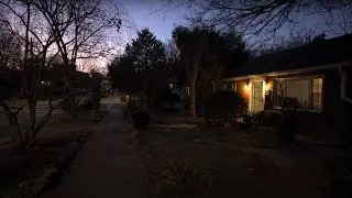 Winter Evening Walk Through North Carolina Neighborhoods | Nature Sounds for Sleep and Study