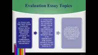 Evaluation Essay Topics
