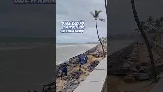 Avanço do Mar destruindo calçadas na praia de Boa Viagem