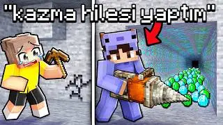 Oyuncuların SADECE KAZMA Kullandığı Minecraft SMP'sinde HİLE KULLANDIM