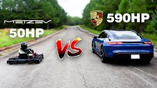 Electric Go Kart VS Porsche Taycan GTS DRAG RACE