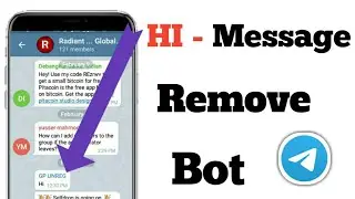 How To Set Hi Massages Remove Bot In Telegram Group | Radiant