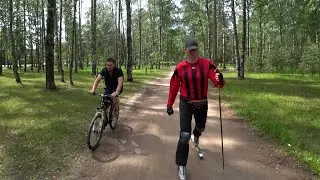 Лыжероллеры по гравию / Gravel roller skater