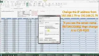 Change the connection on the excel report