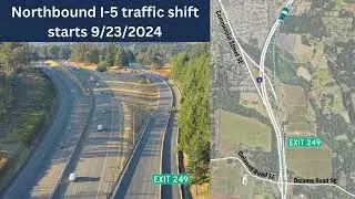 Northbound I-5 Traffic Shift in South Salem