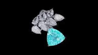 Кольцо с турмалином параиба и бриллиантами | Ring with paraiba tourmaline and diamonds