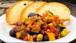 how to cook CAPONATA fried eggplant - classice recipe from Sicily