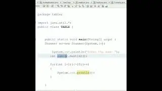 Print table in java using for loop