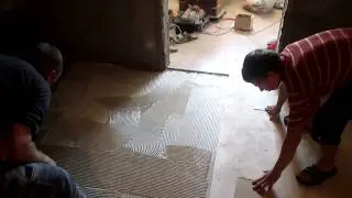 Укладка фанеры  на стяжку