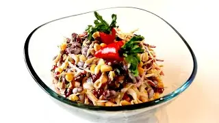 Грузинский салат с красной фасолью