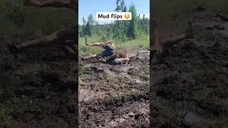 Crazy flip train into mud😱 #trending #dirtbike #mudding #mud #shorts #shortvideos #viral