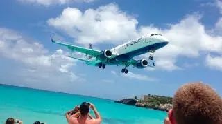 JetBlue (Embraer E-190) Close-up Landing: Princess Juliana Airport, St. Maarten