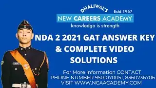 MOST ACCURATE NDA 2 2021 GAT ANSWER KEY VIDEO SOLUTIONS ALL SETS -NEW CAREERS ACADEMY