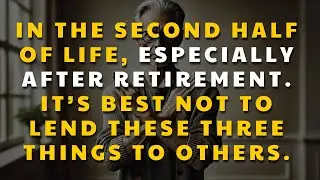 If You are 70-80 years old, it's best not to lend out these three things to others.
