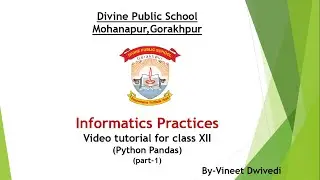 Class XII Informatics Practices chapter 2 (python pandas) Part 1