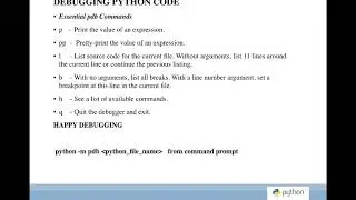 Debugging in Python