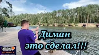 Дмитрий Ликс вытаскивает 20кг рыбу.