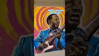 Muddy Waters Blues 🎸#shorts #blues #muddywaters #guitar #portrait #painting #howtopaint #short #art