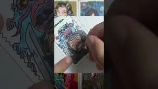 felzbug Drawing an alien attack sketch card
