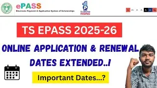 ts epass last date 2025 |ts epass fresh application 2024-26 | how to apply ts epass scholarship 2025