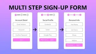 Multi-step Sign-Up Form Using HTML, CSS And JavaScript || Coming Soon