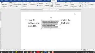 How to make the outline of a text box invisible in MS Word