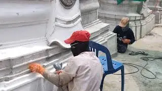ทำสีองค์พระ วัดหนองขมิ้น