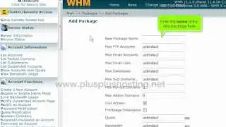 How to create hosting packages in WHM