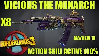 BL3 - LVL 72 - The Monarch - A.S.A 100% Damage - M10
