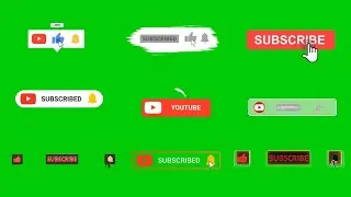 Green screen animated subscribe button  #6 (for free)
