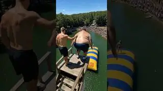 Giant Guy Smashed the Airbag During Jump! 😮​🔥​ 