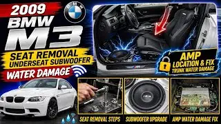 2009 BMW M3 How to remove the seat to replace subwoofers and amplifier location water damage trunk