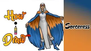 How I Draw SORCERESS from MASTERS OF THE UNIVERSE REVELATION * how to draw sorceress art lessons *