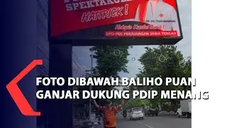 Foto Dibawah Baliho Puan, Ganjar Dukung PDIP Menang